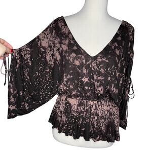 Free People Tie Dye Cold Shoulder Top Sm NWOT!!